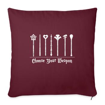 Magie Magicien Magie Magique Magie Magique Baguette magique - Housse de coussin décorative 45 x 45 cm - bordeaux - Devant