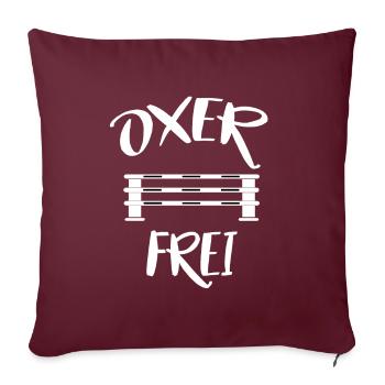Oxer Frei Pferde Liebhaber Sport Springreiten - Sofakissenbezug 45 x 45 cm - Burgunderrot - Vorne