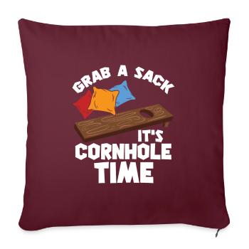 Cornhole / Blind Hole Game - C'est l'heure du Cornhole - Housse de coussin décorative 45 x 45 cm - bordeaux - Devant