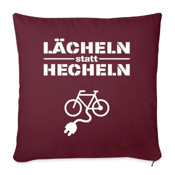 Lustiger Spruch ebike e-bike fahrer biker geschenk - Sofakissenbezug 45 x 45 cm - Burgunderrot - Vorne