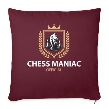 Chess - Chess - Chess Maniac - Sofa pillowcase 17,3'' x 17,3'' (45 x 45 cm) - burgundy - Front