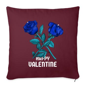 blaue Rose, blaue Rosen, Valentinstag, Besonderes - Sofakissenbezug 45 x 45 cm - Burgunderrot - Vorne