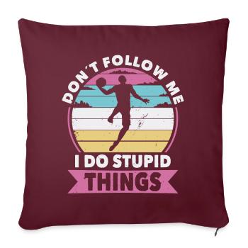 Ne me suivez pas basket - Housse de coussin décorative 45 x 45 cm - bordeaux - Devant
