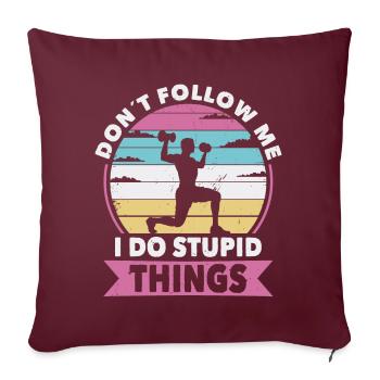 Ne suivez pas Fitness - Housse de coussin décorative 45 x 45 cm - bordeaux - Devant