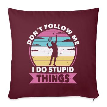Ne me suivez pas Tennis - Housse de coussin décorative 45 x 45 cm - bordeaux - Devant