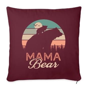 mama bear cadeau t shirt maman ours mama - Housse de coussin décorative 45 x 45 cm - bordeaux - Devant