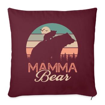 mamma bear cadeau t shirt maman ours mamma - Housse de coussin décorative 45 x 45 cm - bordeaux - Devant