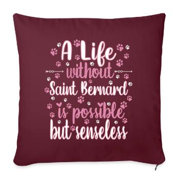 Leben Liebe Hunderasse Saint Bernard Hund - Sofakissenbezug 45 x 45 cm - Burgunderrot - Vorne