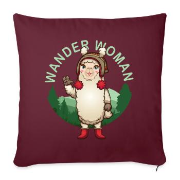Randonneur Randonneur Randonnée Alpaga - Housse de coussin décorative 45 x 45 cm - bordeaux - Devant