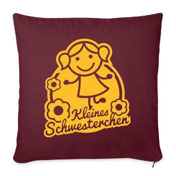 Kleines Schwesterchen (Emblem) - Sofakissenbezug 45 x 45 cm - Burgunderrot - Vorne