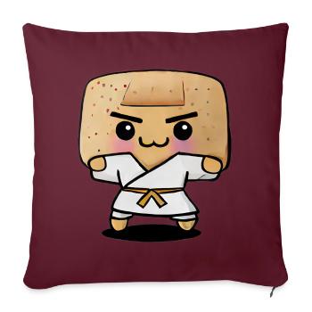Karate Toast - Sofakissenbezug 45 x 45 cm - Burgunderrot - Vorne