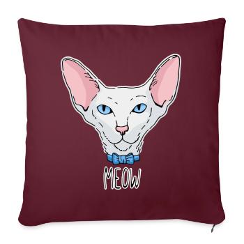Monsieur Cat - Housse de coussin décorative 45 x 45 cm - bordeaux - Devant