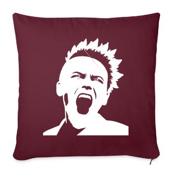 Screaming Punkrocker avec Mohican Anarchy Punk - Housse de coussin décorative 45 x 45 cm - bordeaux - Devant
