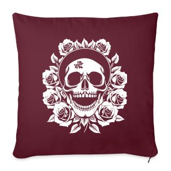 Horreur Crâne Crâne Art Crâne Gothique Heavy Metal - Housse de coussin décorative 45 x 45 cm - bordeaux - Devant