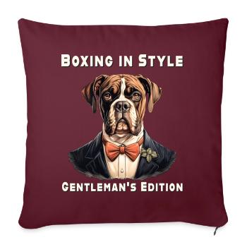 Boxe avec style - Housse de coussin décorative 45 x 45 cm - bordeaux - Devant