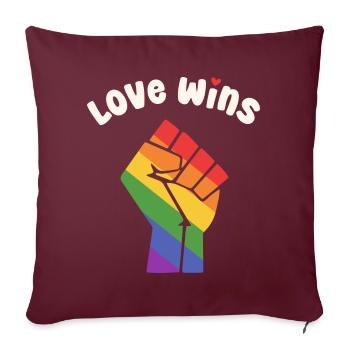 LGBT Love remporte la conception du poing de la fierté pour l’égalité - Housse de coussin décorative 45 x 45 cm - bordeaux - Devant