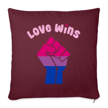 Liebe gewinnt Bisexuellen-Stolz-Faust für Equality - Sofakissenbezug 45 x 45 cm - Burgunderrot - Vorne