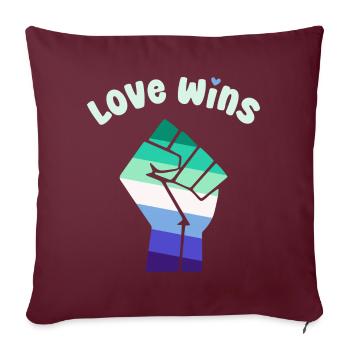 Love Wins Gay Pride Faustdesign für Equality - Sofakissenbezug 45 x 45 cm - Burgunderrot - Vorne