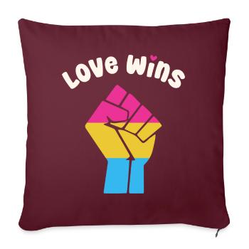 Liebe gewinnt Pansexuellen Pride Fist für Equality - Sofakissenbezug 45 x 45 cm - Burgunderrot - Vorne