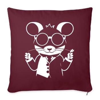 Lustige Hausratte mit Sonnenbrille Fancy Rats - Sofakissenbezug 45 x 45 cm - Burgunderrot - Vorne