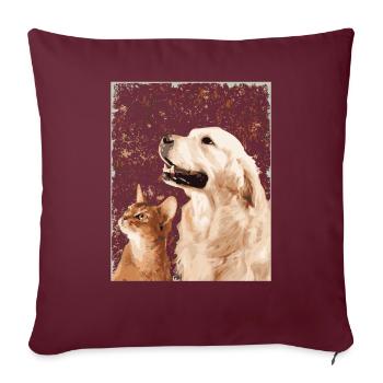 Dog cat dog cat tomcat kitty dogs pet - Sofa pillowcase 17,3'' x 17,3'' (45 x 45 cm) - burgundy - Front