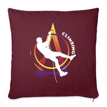Escalade Escalade Grimpeurs Montagnes Mur d’escalade - Housse de coussin décorative 45 x 45 cm - bordeaux - Devant