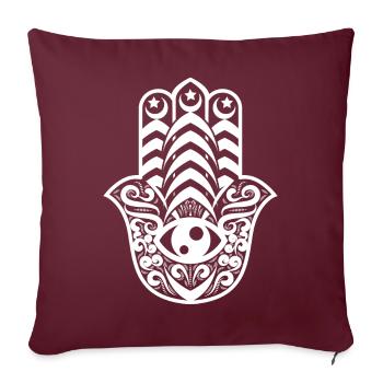 Lkhamsa (hamsa) - Housse de coussin décorative 45 x 45 cm - bordeaux - Devant