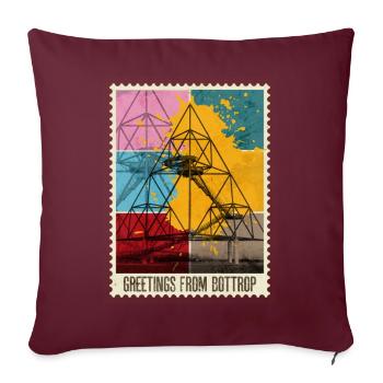 Bottrop Deutschland Stadt Skyline Briefmarke Bunt - Sofakissenbezug 45 x 45 cm - Burgunderrot - Vorne