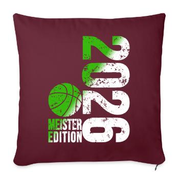 Basketball Champion Shirt 2026, green white - Sofa pillowcase 17,3'' x 17,3'' (45 x 45 cm) - burgundy - Front
