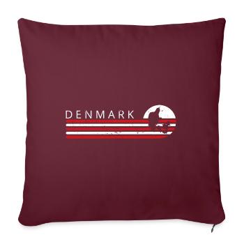 Danemark Drapeau de la Scandinavie Drapeau danois - Housse de coussin décorative 45 x 45 cm - bordeaux - Devant