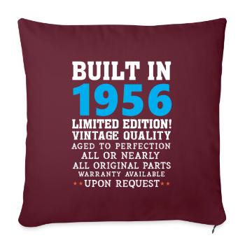 Construit en 1956 - Housse de coussin décorative 45 x 45 cm - bordeaux - Devant