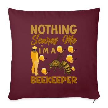 Apiculture Cours d’apiculture Association des apiculteurs Abeilles mellifères - Housse de coussin décorative 45 x 45 cm - bordeaux - Devant
