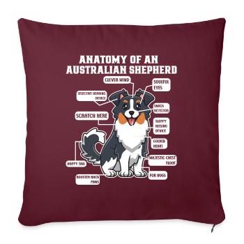 Australischer Schäferhund Aussie Dad Aussie Mom - Sofakissenbezug 45 x 45 cm - Burgunderrot - Vorne