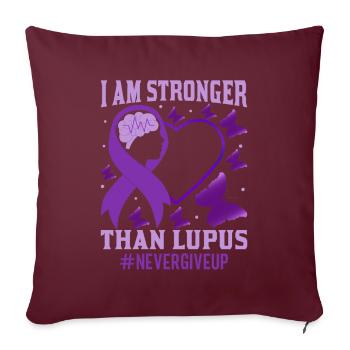 Lupus Bewusstseins Monat - Sofakissenbezug 45 x 45 cm - Burgunderrot - Vorne