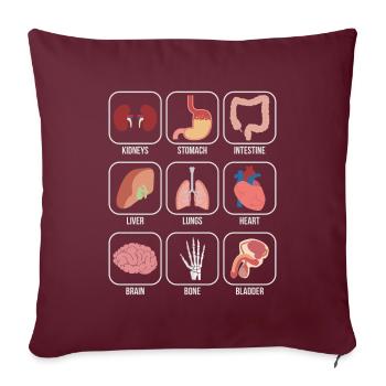 Médecins Infirmières Organismes Aperçu Médecine - Housse de coussin décorative 45 x 45 cm - bordeaux - Devant