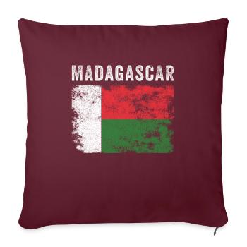Madagascar Drapeau Malgache en détresse Drapeau malgache - Housse de coussin décorative 45 x 45 cm - bordeaux - Devant