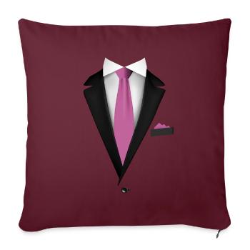 Smoking avec une cravate pour les mariages et spéciaux - Housse de coussin décorative 45 x 45 cm - bordeaux - Devant