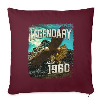Légendaire depuis 1960 - Housse de coussin décorative 45 x 45 cm - bordeaux - Devant