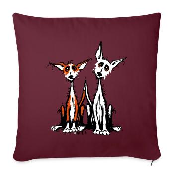 Podi weiß & rot - Sofakissenbezug 45 x 45 cm - Burgunderrot - Vorne