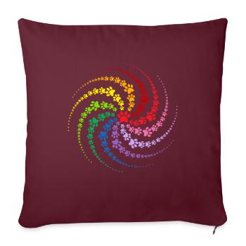 Patte de chien - Housse de coussin décorative 45 x 45 cm - bordeaux - Devant