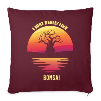 Bonsaï - Housse de coussin décorative 45 x 45 cm - bordeaux - Devant