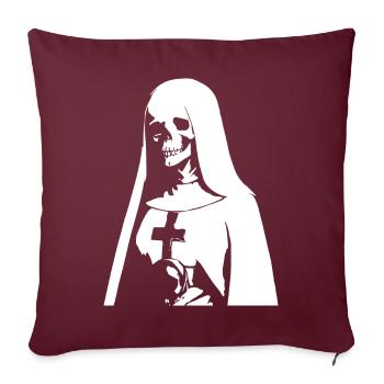 Découvrez le Côté Obscur avec Horror Nun, Occult, un - Housse de coussin décorative 45 x 45 cm - bordeaux - Devant