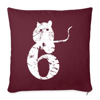 PUNKROCK rats nr. 6 - Look d’occasion - souris - rat - Housse de coussin décorative 45 x 45 cm - bordeaux - Devant