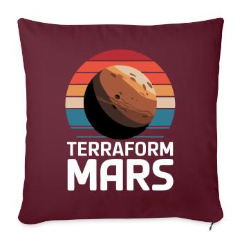 Mars Planet Planeten Sonnensystem - Sofakissenbezug 45 x 45 cm - Burgunderrot - Vorne
