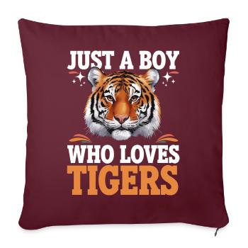 Tigre Animal Zoo Animal sauvage - Housse de coussin décorative 45 x 45 cm - bordeaux - Devant