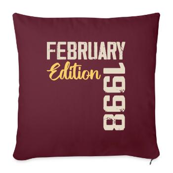 Février 1998 Anniversaire Février 1998 Rétro - Housse de coussin décorative 45 x 45 cm - bordeaux - Devant