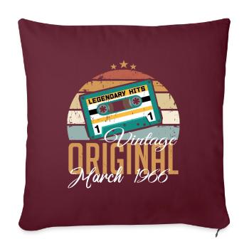 Mars 1966 - Cadeau d’anniversaire - Housse de coussin décorative 45 x 45 cm - bordeaux - Devant