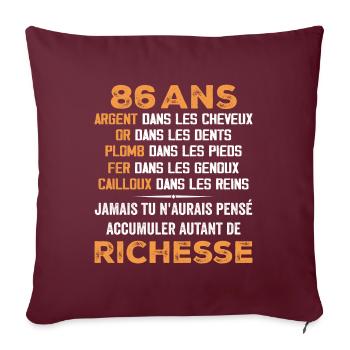 86 Jahre alt lustiges Geburtstagsgeschenk 86 Jahre altes Geschenk - Sofakissenbezug 45 x 45 cm - Burgunderrot - Vorne