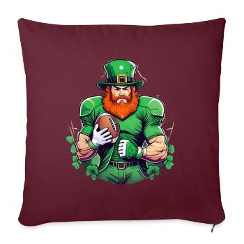 St. Patrick’s Day Shamrock Football américain - Housse de coussin décorative 45 x 45 cm - bordeaux - Devant
