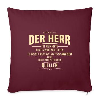 Espoir pour tous, psaume, versets bibliques, berger, monsieur - Housse de coussin décorative 45 x 45 cm - bordeaux - Devant